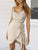Aww Solid Satin Spaghetti Strap Short Dress - Khaki