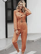Maria Casual Cargo Cotton Jumpsuit - Orange