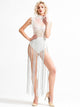 Sexy Lace Transparent Glitter Tassel Jumpsuits