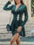 Sexy Only You V-Neck Velet Dress - Green