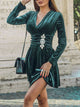 Sexy Only You V-Neck Velet Dress - Green