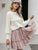 Modern Princess Knitted Sweater - White