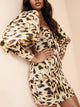 Yes Leopard Print Square Neck Mini Dress - Yellow