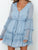 Long Sleeve Ruffle Blue Casual Sundress MISS ORD 