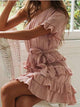 One Shouler Pink Mini Cupcake Dress