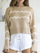 O-neck Flare Pullover Sweater - Khaki