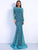 Blue Ocean Goddess Vine Pattern Mermaid Ball Gown MISS ORD 