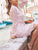 Sweet Pink Floral Print Short Chiffon Dresses MISS ORD 