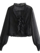 Unknown V Neck Blouse - Black
