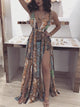 Vintage Leopard Print Maxi Dress - Yellow