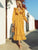 Going Out V Neck Dress - Yellow