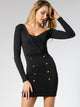 Jasmine Black One Shoulder Bodycon Dress - Black