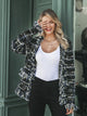 Can't Hold My Feelings Plaid Cardigan - Navy Blue