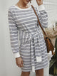 Eyes On You Casual Striped Short Dress - Multicolor