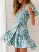Nancy Bohemian Dress - Red/Blue