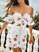 Jamila Off Shoulder Print Dress - White