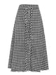 Hallie A-line Plaid Long Skirt - Black