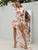 O Neck Ruffles Flowers Print Backless Full Sleeve Beach Dress Bikini & Beach Dress MISS ORD 