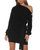 One-shoulder Lace-Up Knit Dress Sweater