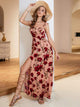 Bohemian Rose Print Beach Holiday Dress