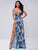 Deep V Off Shoulder Print Dresses Female Two Split Dress Bikini & Beach Dress MISS ORD 