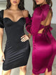 Way To Go Bodycon Dress - Black/Burgundy