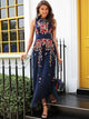 I'm A Flower Sleeveless long Dress - Navy Blue