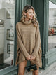 Come With Me Turtlneck Cloak Sweater - Khaki