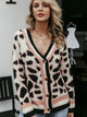Vintage Leopard Print Cardigan Sweater- Brown