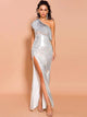 Shining Silver Tassels Prom Dress
