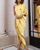 Silky One Sleeve Split Pleated Solid Color Dress