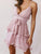 Pink Chiffon Ruffle Belt Short Sundress Women Dresses MISS ORD 