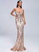 Rose Gold Sequin Formal Dress