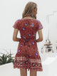 Madison Bohemian Floral Mini Dress - Multicolor