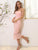Pink Elegant Lace Bodycon Midi Casual Dress MISS ORD 