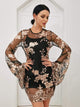 Sequin Flower Perspective Short Dress