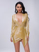 Sparkly Leather Bodycon Cocktail Dress
