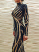 Black And Gold Striped Sequin Dresses