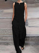 Trend Cool Black Sleeveless Wide-Leg Jumpsuits