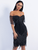 Off Shoulder Striped Glitter Tassel Short Party Dress
