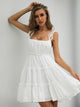 White Backless Mini A-Line Casual Dress