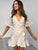 Beige Ruffle Short Sleeve V Neck Casual Dresses Women Dresses MISS ORD 