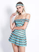 Off shoulder Striped Mini Dress