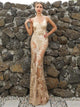 Sexy Perspective Sequin Long Party Dress