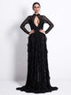 Black Lace Keyhole Maxi Prom Dress