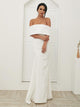 Off Shoulder Bodycon White Dress With Big Bow