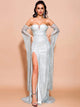 Sequin Long Sleeve Silver Night Out Dress