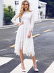 White Lace Hollow Out Sweet Casual Dress