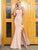 Pink One shoulder Slit Prom Dresses MISS ORD 