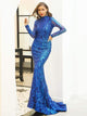 Blue Sequin Mermaid Prom Dress